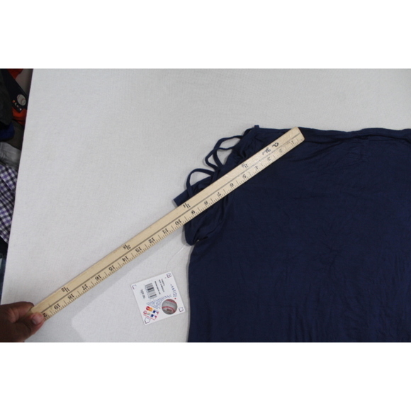 New York Yankees Women Blue Top Majestic Casual Size XXL - Picture 7 of 8